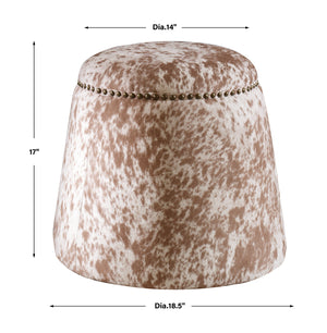 Uttermost Gumdrop Cow Hide Ottoman 23725 PLYWOOD,FOAM,FABRIC