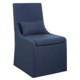 Uttermost Coley Denim Armless Chair 23726 RUBBER WOOD,FABRIC,PLYWOOD,FOAM,HARDWARE