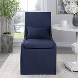 Uttermost Coley Denim Armless Chair 23726 RUBBER WOOD,FABRIC,PLYWOOD,FOAM,HARDWARE