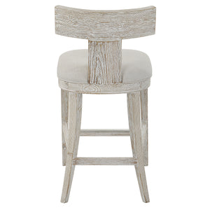 Uttermost Idris White Counter Stool 23693 RUBBER WOOD,PINE WOOD,BEND WOOD,PLYWOOD,HARDWARE