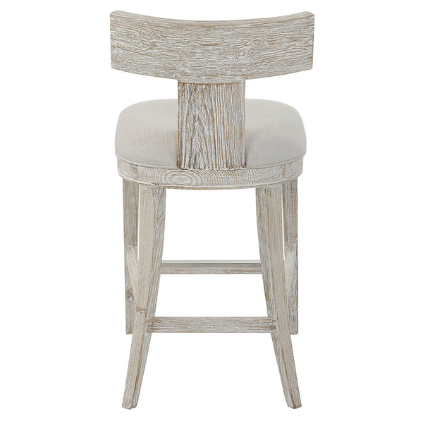 Uttermost Idris White Counter Stool 23693 RUBBER WOOD,PINE WOOD,BEND WOOD,PLYWOOD,HARDWARE