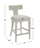 Uttermost Idris White Counter Stool 23693 RUBBER WOOD,PINE WOOD,BEND WOOD,PLYWOOD,HARDWARE