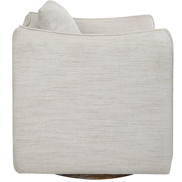Uttermost Corben White Swivel Armchair 23729 HARDWOOD,PLYWOOD,FABRIC,FOAM,HARDWARE