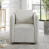 Uttermost Corben White Swivel Armchair 23729 HARDWOOD,PLYWOOD,FABRIC,FOAM,HARDWARE