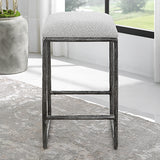 Uttermost Brisbane Counter Stool 23730 CAST IRON,MDF,FOAM AND FABRIC