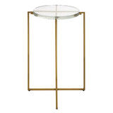 Uttermost Star-crossed Glass Accent Table 25226 SEEDED THICK GLASS,STAINLESS STEEL