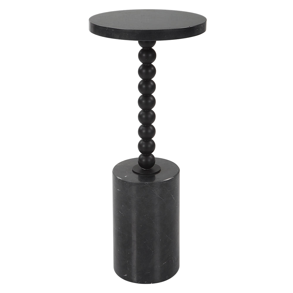Uttermost Bead Black Marble Drink Table 25238 IRON, MARBLE