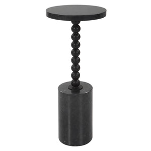 Uttermost Bead Black Marble Drink Table 25238 IRON, MARBLE