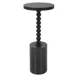 Uttermost Bead Black Marble Drink Table 25238 IRON, MARBLE