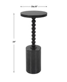 Uttermost Bead Black Marble Drink Table 25238 IRON, MARBLE