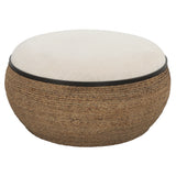 Uttermost Island Straw Storage Ottoman / Coffee Table 23734 MDF, STRAW, IRON, FIR, FOAM, LINEN, DACRON