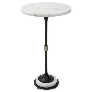 Uttermost Sentry White Marble Accent Table 25231 IRON, MARBLE