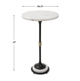 Uttermost Sentry White Marble Accent Table 25231 IRON, MARBLE