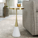 Uttermost Apex White Concrete Accent Table 25281 Concrete And Metal