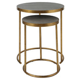 Uttermost Aragon Brass Nesting Tables, S/2 25284 METAL,MDF,SHARGEEN PU