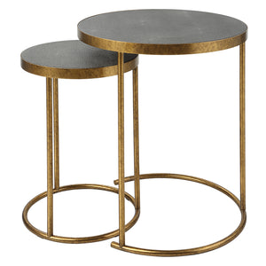 Uttermost Aragon Brass Nesting Tables, S/2 25284 METAL,MDF,SHARGEEN PU