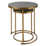 Uttermost Aragon Brass Nesting Tables, S/2 25284 METAL,MDF,SHARGEEN PU