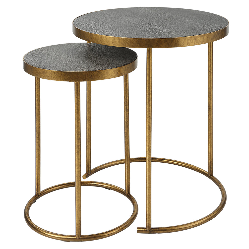 Uttermost Aragon Brass Nesting Tables, S/2 25284 METAL,MDF,SHARGEEN PU