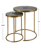 Uttermost Aragon Brass Nesting Tables, S/2 25284 METAL,MDF,SHARGEEN PU