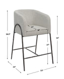 Uttermost Jacobsen Gray 27" Counter Stool 23737 STEEL, FOAM,FABRIC,PLYWOOD