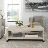 Uttermost Bosk White Washed Coffee Table 25285 PINE, FIR, MDF, STEEL