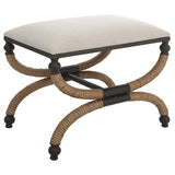 Uttermost Icaria Upholstered Small Bench 23741 Foam,MDF,Fabric,Iron,Rope