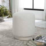 Uttermost Avila White Ottoman 23743 PLYWOOD,FOAM,FABRIC,OAK WOOD