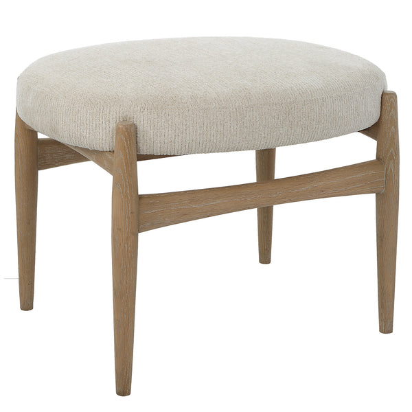 Uttermost Acrobat Off-White Small Bench 23736 Oak Solid Wood,plywood,fabric,foam,hardware