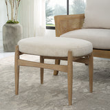 Uttermost Acrobat Off-White Small Bench 23736 Oak Solid Wood,plywood,fabric,foam,hardware