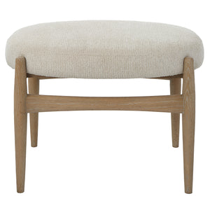 Uttermost Acrobat Off-White Small Bench 23736 Oak Solid Wood,plywood,fabric,foam,hardware