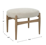 Uttermost Acrobat Off-White Small Bench 23736 Oak Solid Wood,plywood,fabric,foam,hardware