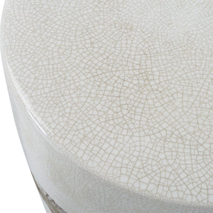 Uttermost Comanche White Ceramic Garden Stool 25287 Ceramic