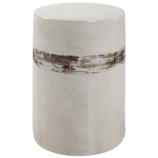 Uttermost Comanche White Ceramic Garden Stool 25287 Ceramic