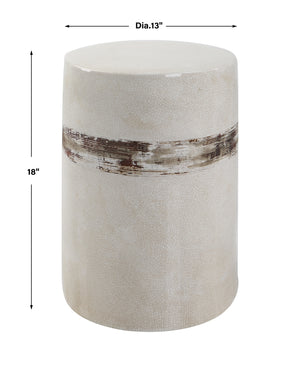 Uttermost Comanche White Ceramic Garden Stool 25287 Ceramic