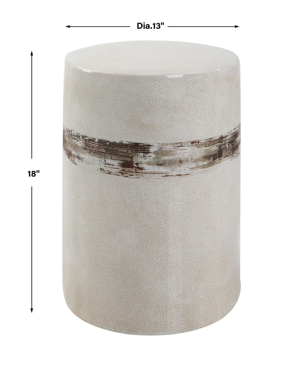 Uttermost Comanche White Ceramic Garden Stool 25287 Ceramic