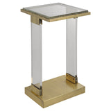 Uttermost Muse Seeded Glass Accent Table 25291 ACRYLIC,GLASS AND METAL