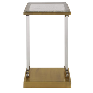 Uttermost Muse Seeded Glass Accent Table 25291 ACRYLIC,GLASS AND METAL