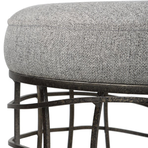 Uttermost Carnival Iron Round Accent Stool 23748 Iron,Foam,Fabric,MDF
