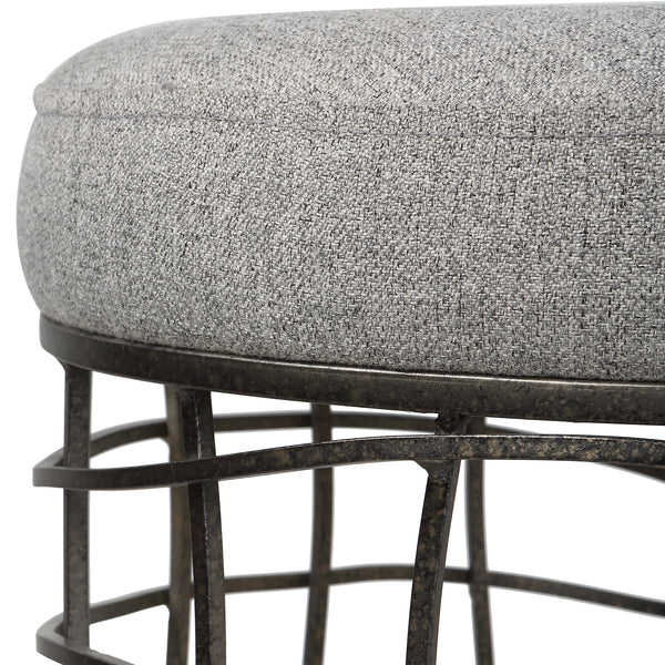 Uttermost Carnival Iron Round Accent Stool 23748 Iron,Foam,Fabric,MDF