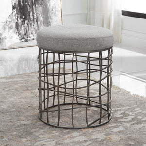 Uttermost Carnival Iron Round Accent Stool 23748 Iron,Foam,Fabric,MDF