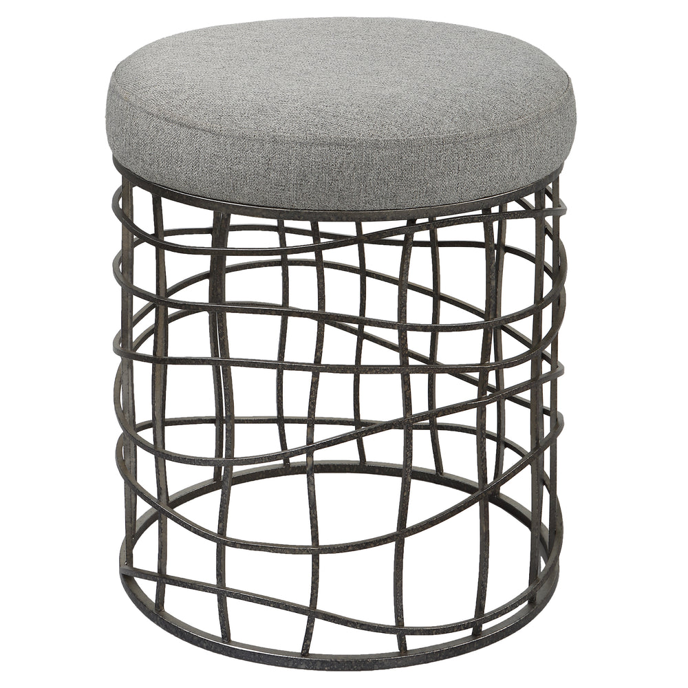 Uttermost Carnival Iron Round Accent Stool 23748 Iron,Foam,Fabric,MDF