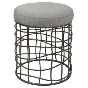 Uttermost Carnival Iron Round Accent Stool 23748 Iron,Foam,Fabric,MDF