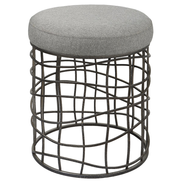 Uttermost Carnival Iron Round Accent Stool 23748 Iron,Foam,Fabric,MDF