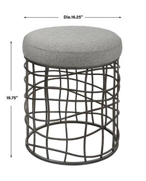 Uttermost Carnival Iron Round Accent Stool 23748 Iron,Foam,Fabric,MDF