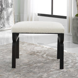 Uttermost Diverge White Shearling Small Bench 23749 Iron,Foam,Fabric,MDF