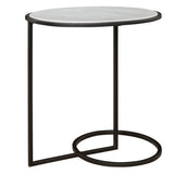 Uttermost Twofold White Marble Accent Table 25749 IRON, MARBLE