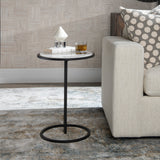 Uttermost Twofold White Marble Accent Table 25749 IRON, MARBLE