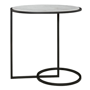 Uttermost Twofold White Marble Accent Table 25749 IRON, MARBLE