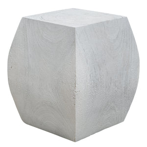 Uttermost Grove Ivory Wooden Accent Stool 25295 SUAR WOOD