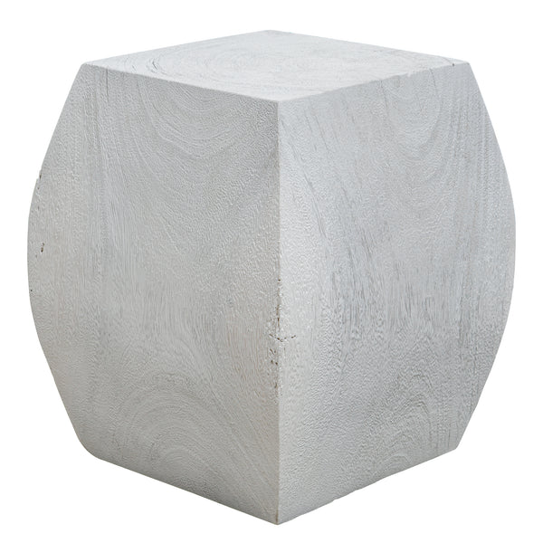 Uttermost Grove Ivory Wooden Accent Stool 25295 SUAR WOOD